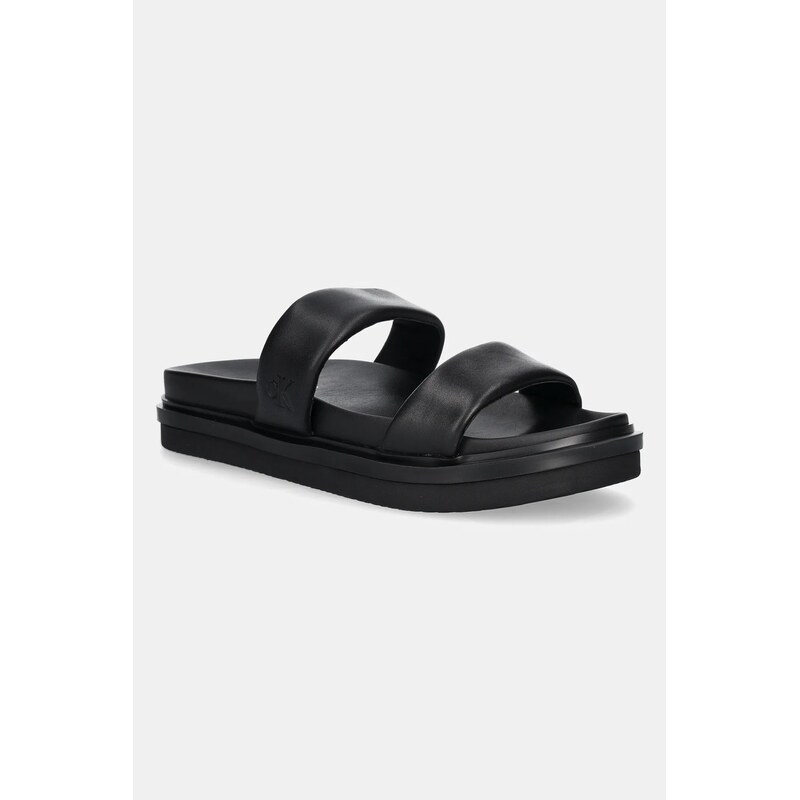 Šľapky Calvin Klein Jeans FLAT MOLDED DOUBLEBAR SANDAL LTH 63089056