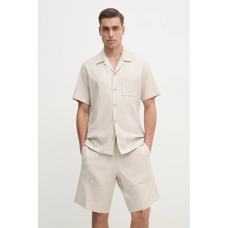 Košeľa s prímesou ľanu Iceberg 64329742