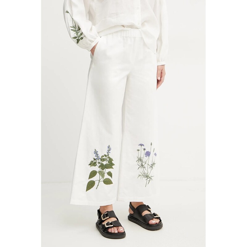 Nohavice s prímesou ľanu Weekend Max Mara 63999184