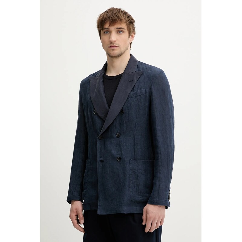 Ľanové sako BARENA VENEZIA Camicia Mola 63454864