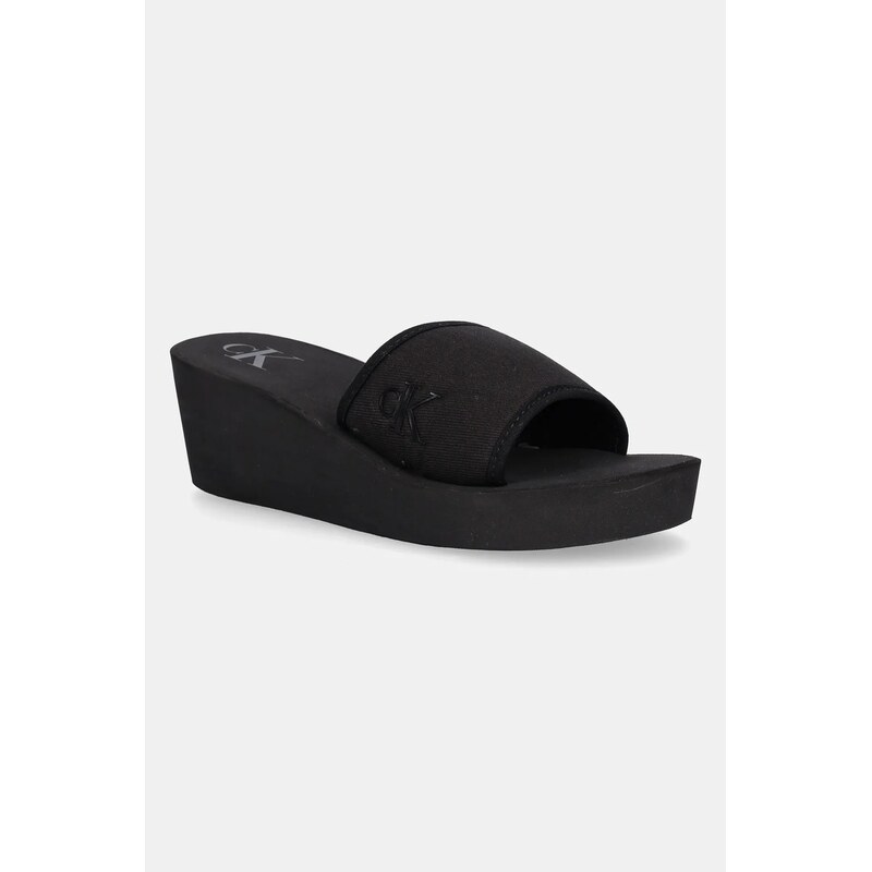 Šlapky Calvin Klein Jeans BEACH WEDGE SLIDE CANVAS 63455054
