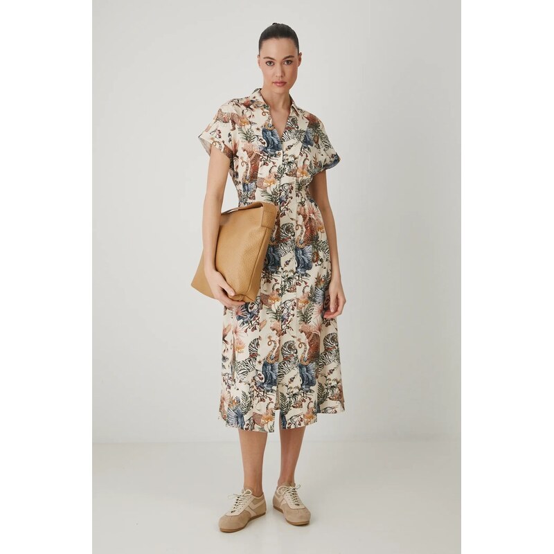 Šaty s prímesou ľanu Medicine 66513037