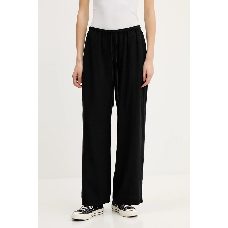 Ľanové nohavice Abercrombie & Fitch 63536901