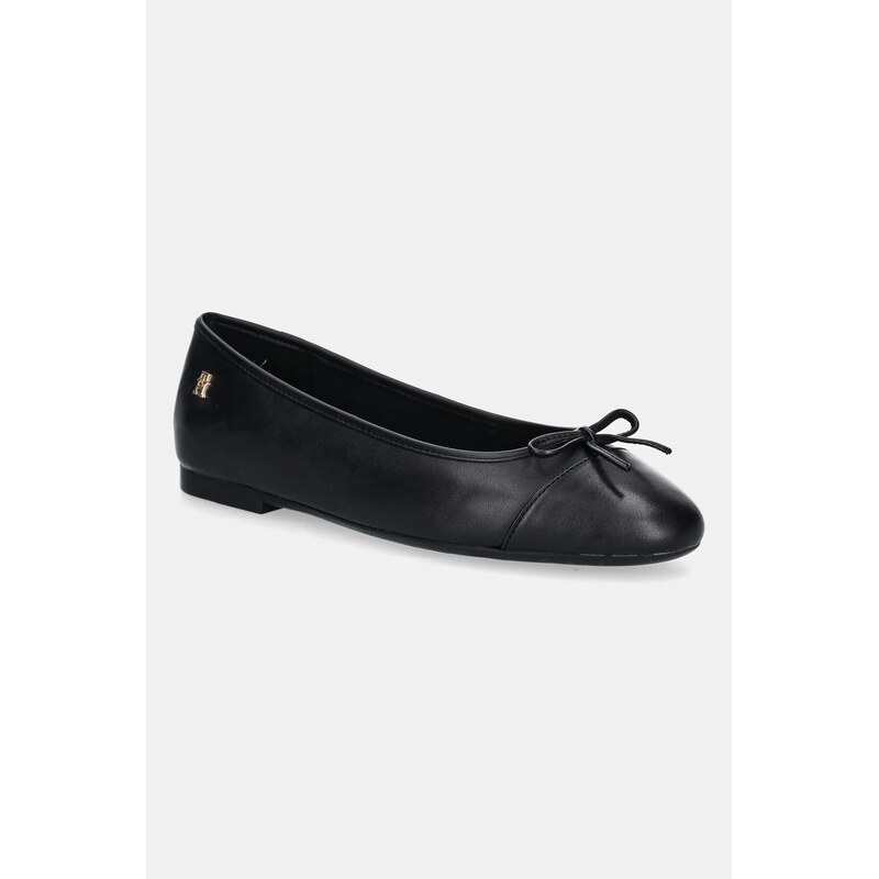 Kožené balerínky Tommy Hilfiger TOE CAP LEATHER BALLERINA 63837269