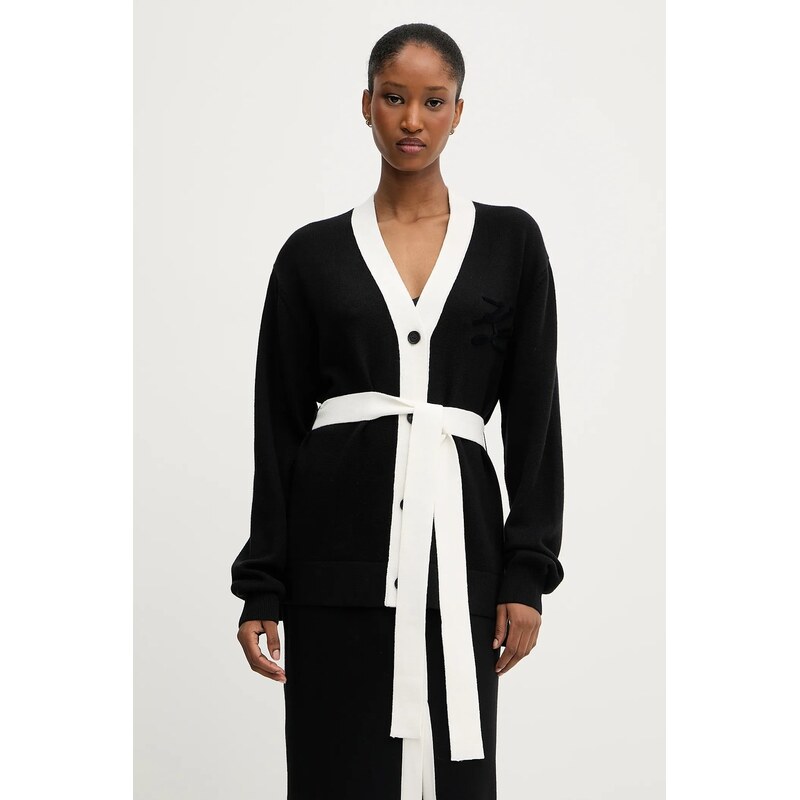 Kardigán s prímesou vlny Karl Lagerfeld 64047329