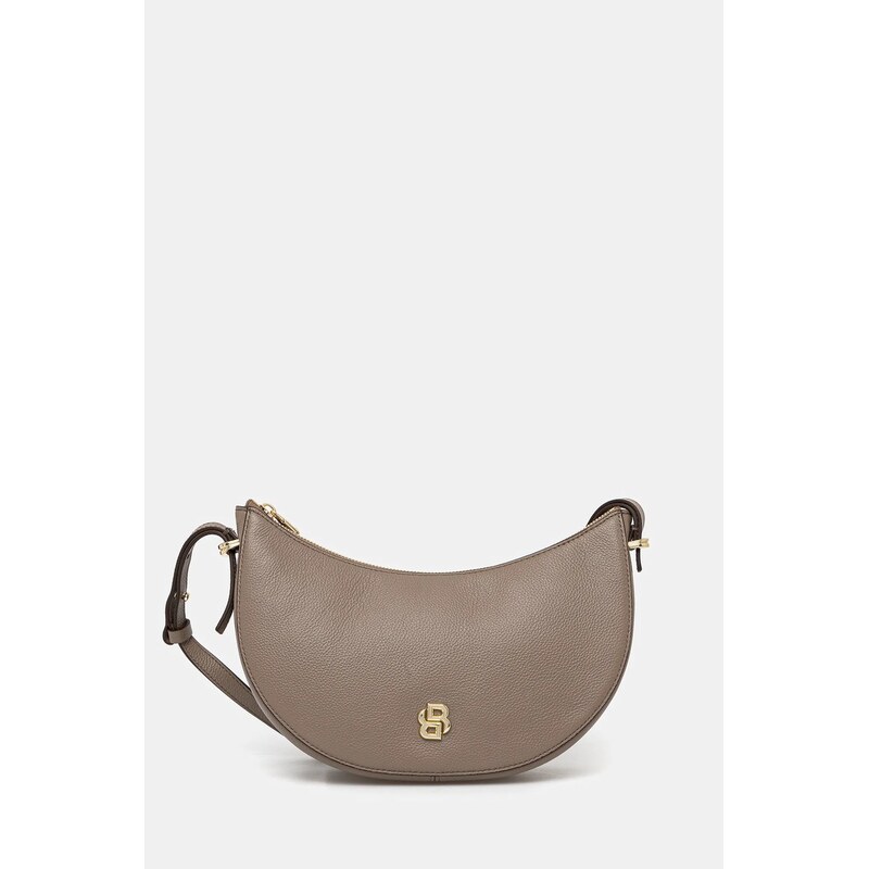 Kožená kabelka BOSS BOSS BEYOND Halfmoon 64295189