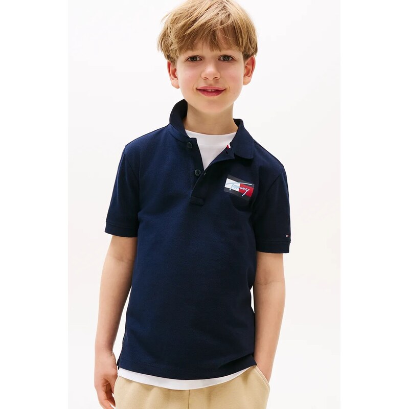 Detská bavlnená polokošeľa Tommy Hilfiger 64243272