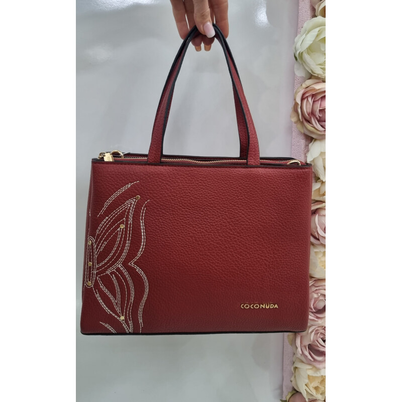 E-shop Katrins Fashion Červená elegantná kabelka do ruky Coconude