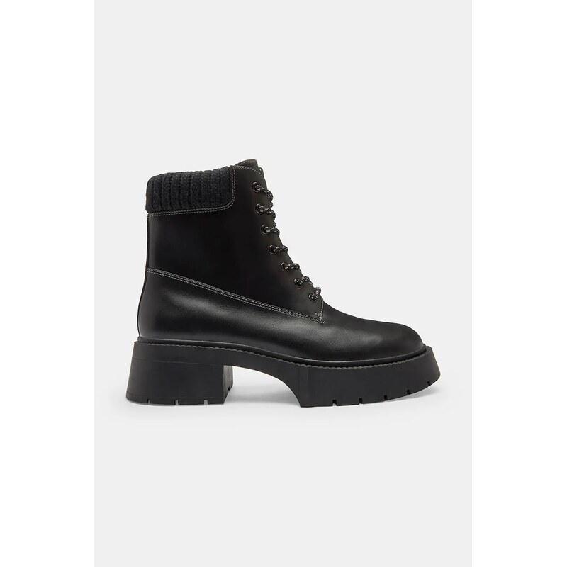 Kožené členkové topánky Coach Leah Platform 65666111