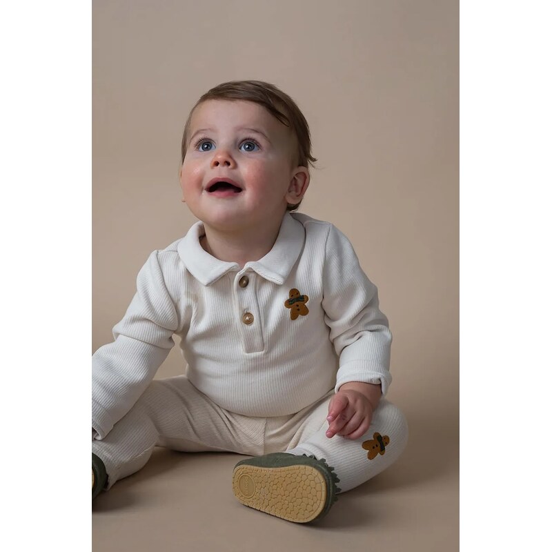 Bavlnené body pre bábätká Donsje Polau Bodysuit Gingerbread 65969497