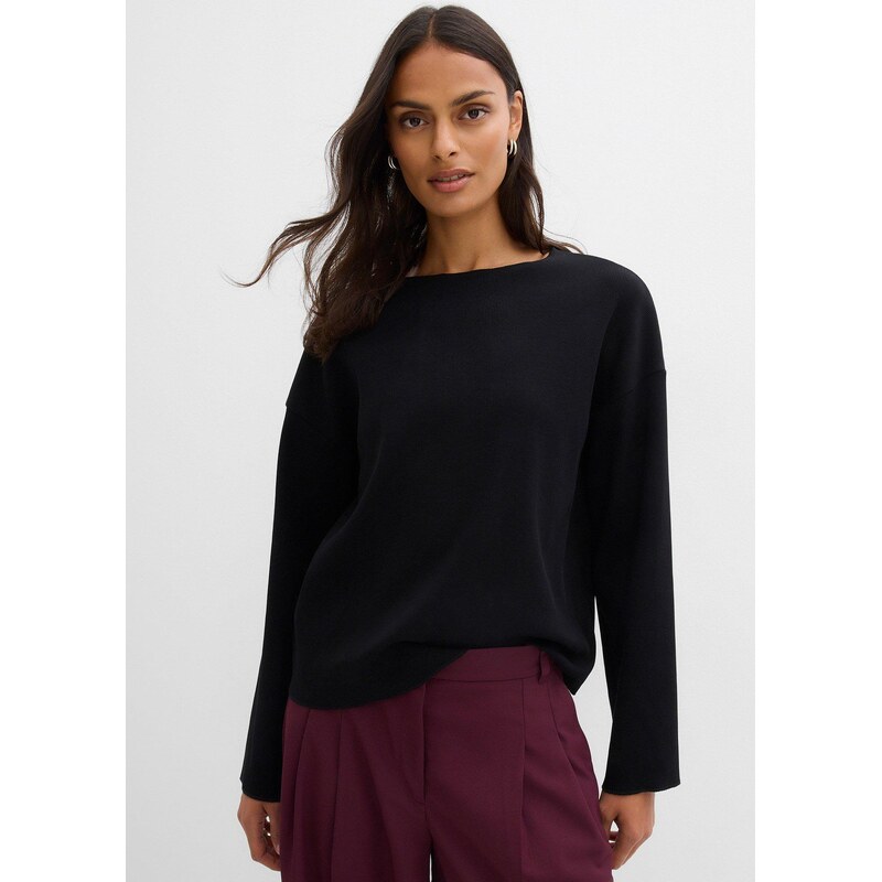 bonprix Tričko s dlhým rukávom, farba čierna 65806397