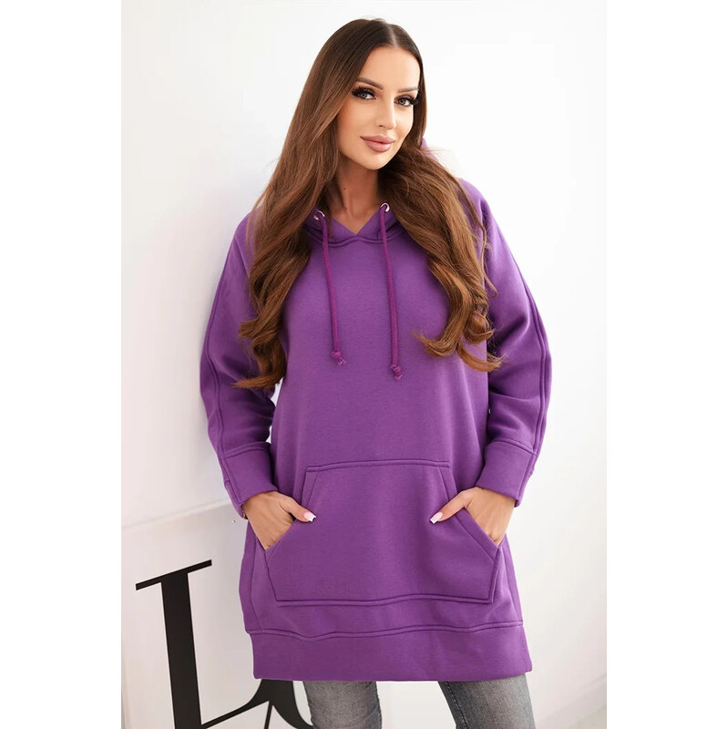 K-Fashion Bunda s rozparky na bokoch fialová 66087223