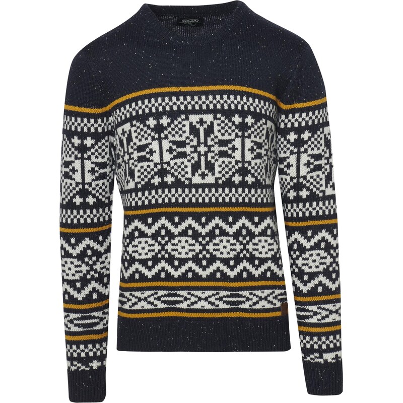 KOROSHI Sveter námornícka modrá / karí / biela 66036826