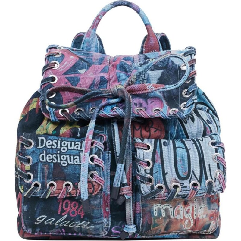 Desigual Batoh modrá / pastelovo žltá / ružová 66037376