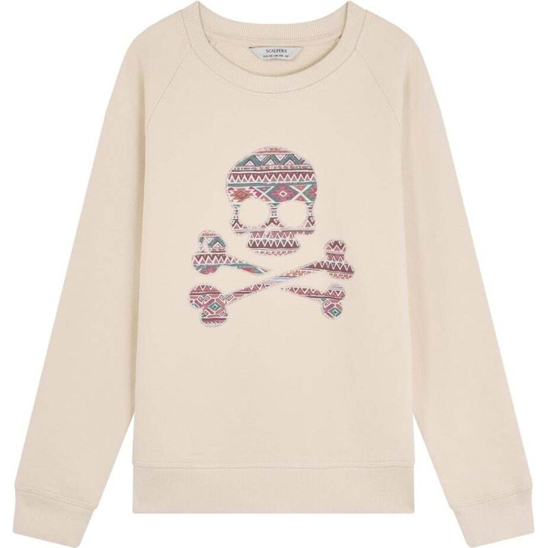 Scalpers Mikina Kilim modrozelená / bordová / šedobiela 66037462