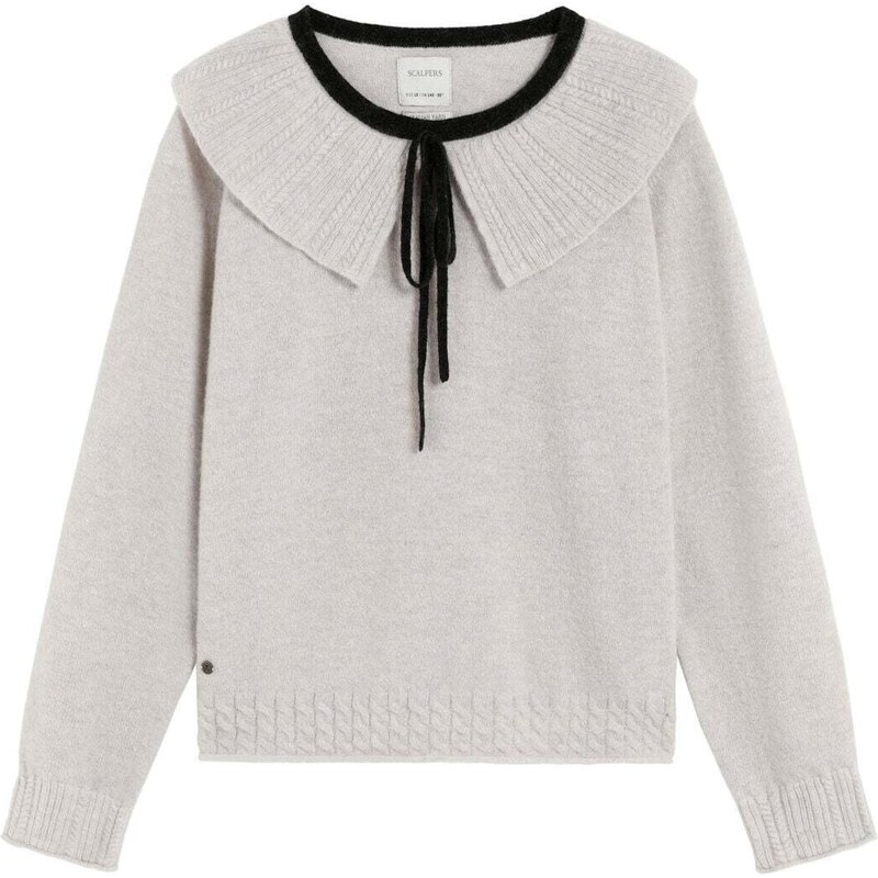 Scalpers Sveter šedobiela / biela ako vlna 66037467