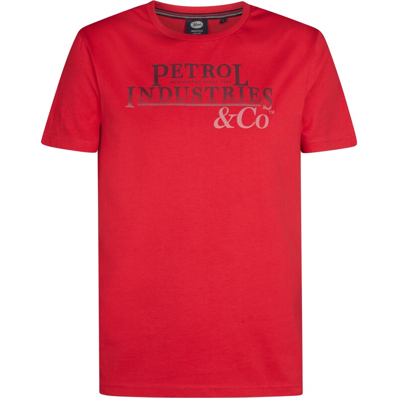 Petrol Industries Tričko Rawlins svetlosivá / červená / čierna 66038500