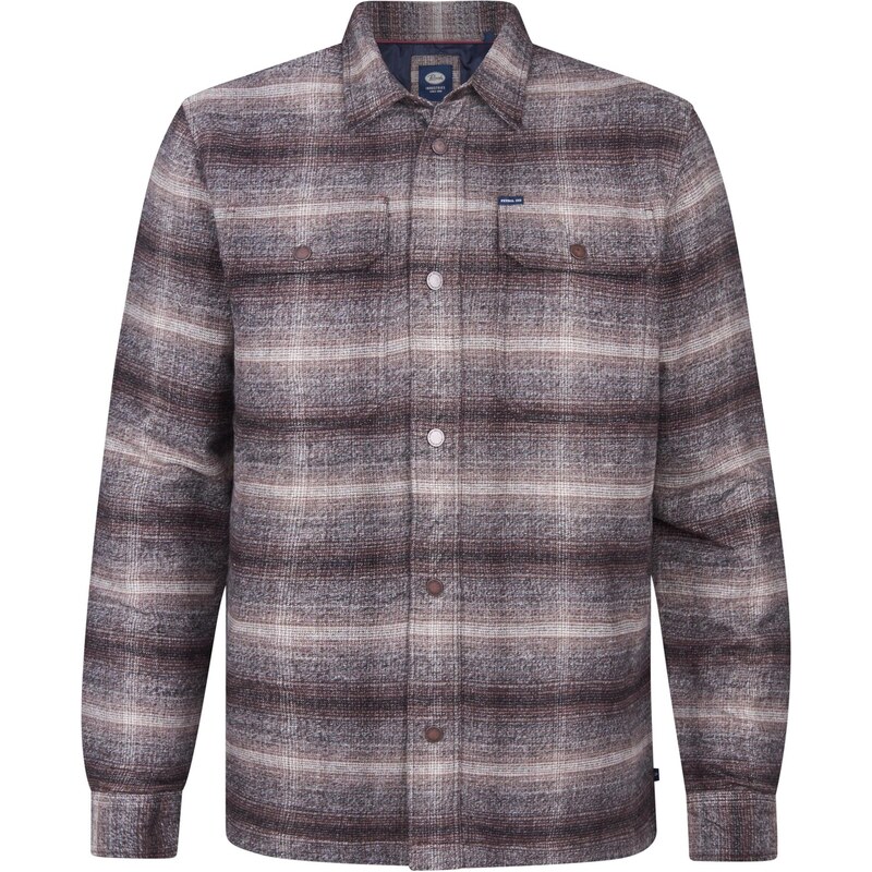 Petrol Industries Košeľa Menominee farby bahna / biela 66057200