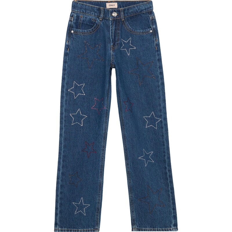 ONLY GIRLS Džínsy KOGCARLY modrá denim / ružová / červená melírovaná / 66039222