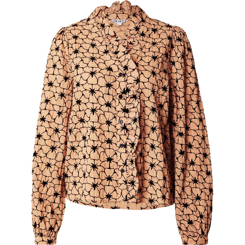 OBJECT Blúzka DEA pastelovo oranžová / čierna 66039375