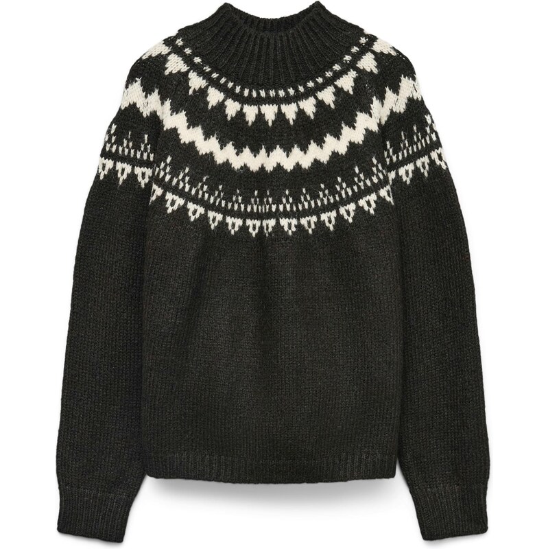 VERO MODA Sveter čokoládová / biela 66039372