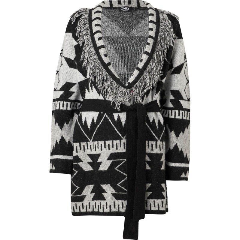 ONLY Kardigán ONLMICHIGAN svetlosivá / čierna 66040437