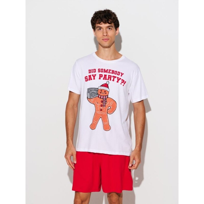 Sinsay - Bavlnené pyžamo s potlačou na chrbte - viacfarebná 66036818