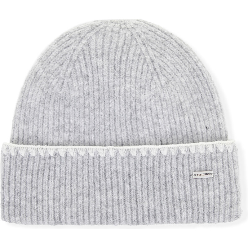 Wittchen Dámska zimná šedá čiapka s ozdobným lemom a kovovým logom 101 66078447