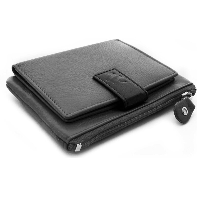 Arwel Malá dámska kožená peňaženka so zápinkou | čierna 511-8205-60 66044799