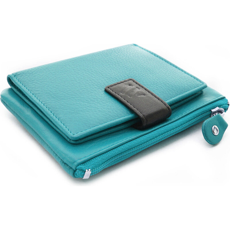 Arwel Tyrkysová malá dámska kožená peňaženka so zápinkou 511-8205-53 66044800