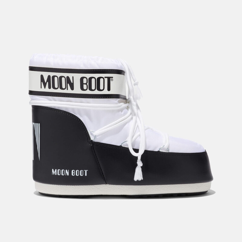 Dámske bielo-čierne snehule Moon Boot Icon Low Nylon 66048701