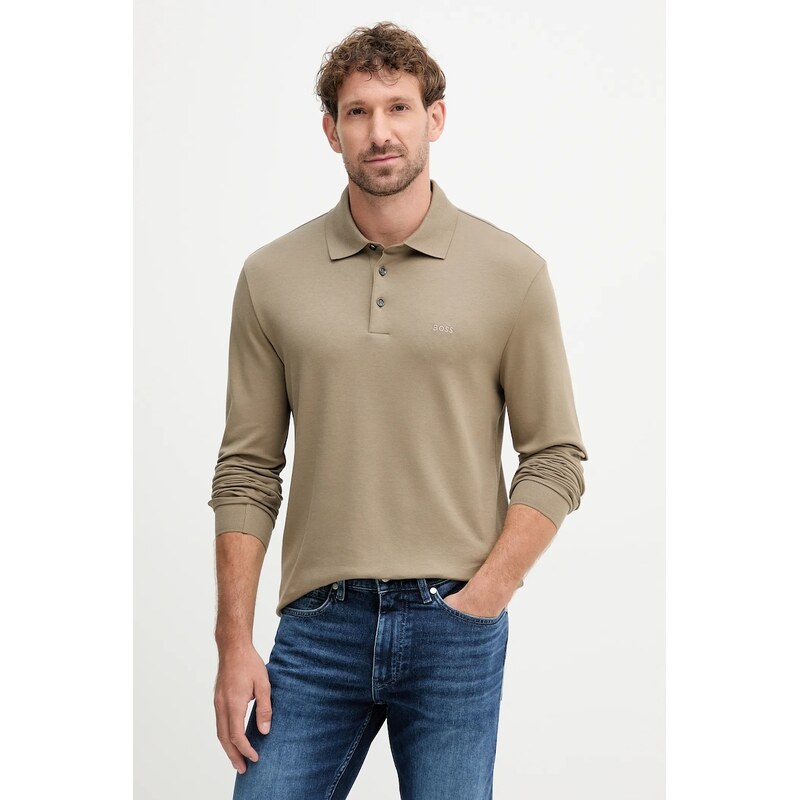 Bavlnené tričko s dlhým rukávom BOSS Pado 30 65343777