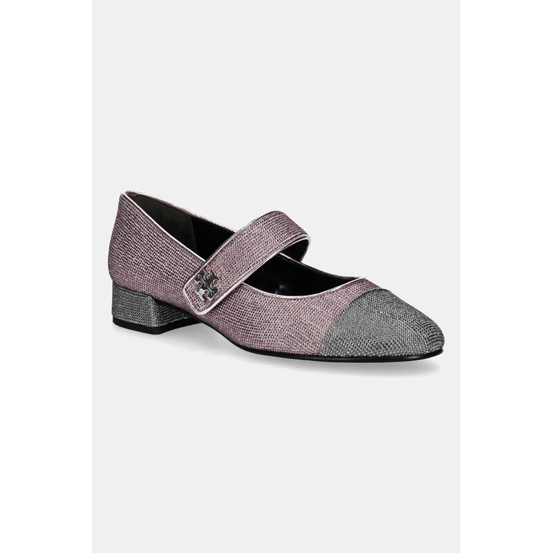 Semišové lodičky Tory Burch Cap-Toe Mary Jane Pave Heel Ballet 64316245