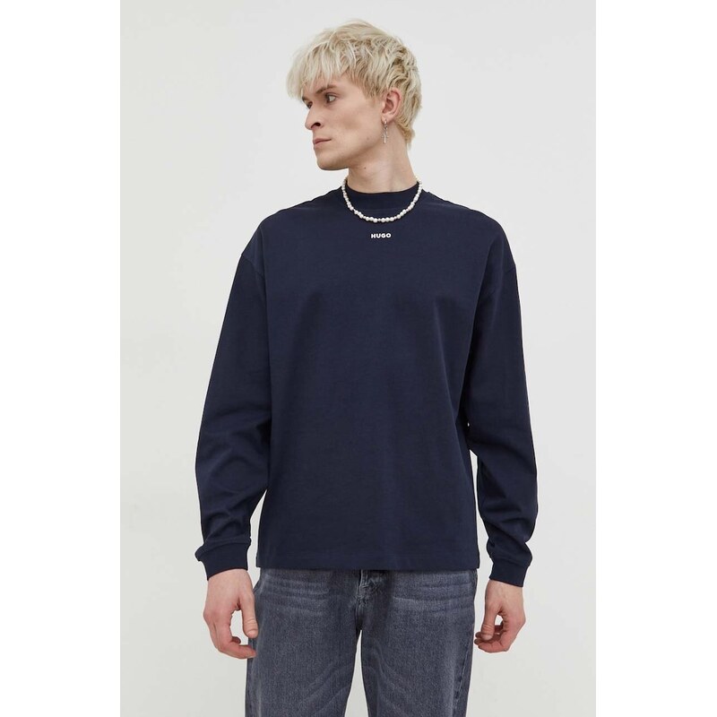 Bavlnené tričko s dlhým rukávom HUGO Daposo 48360892