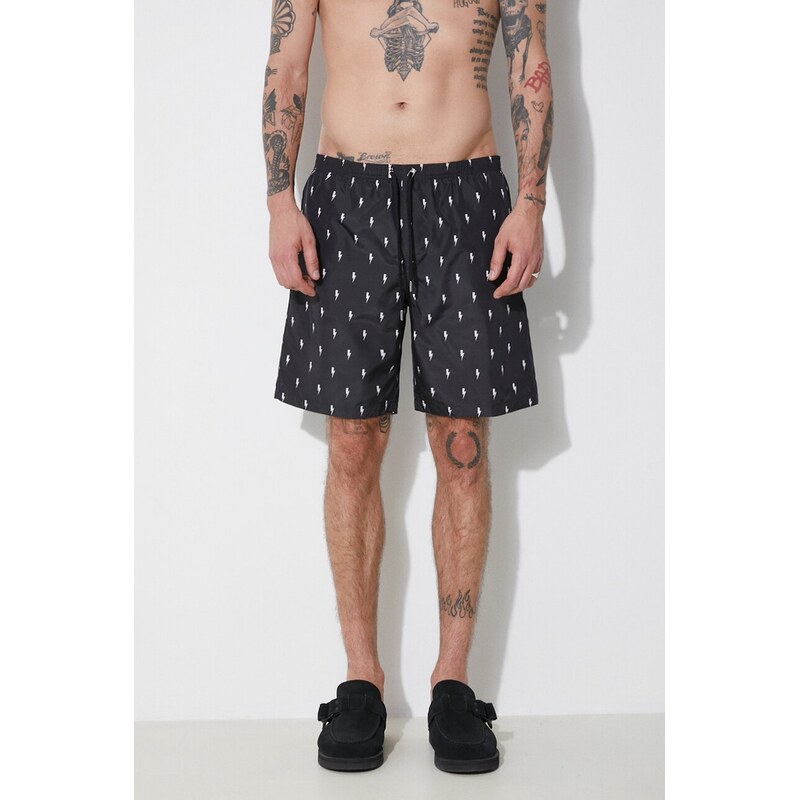 Plavkové šortky Neil Barrett All-Over Micro Bolts Swim Long Shorts 66512191