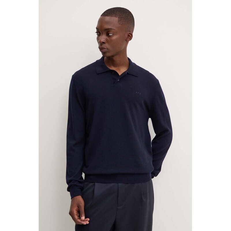 Vlnený sveter A.P.C. polo jacob logo 54762534