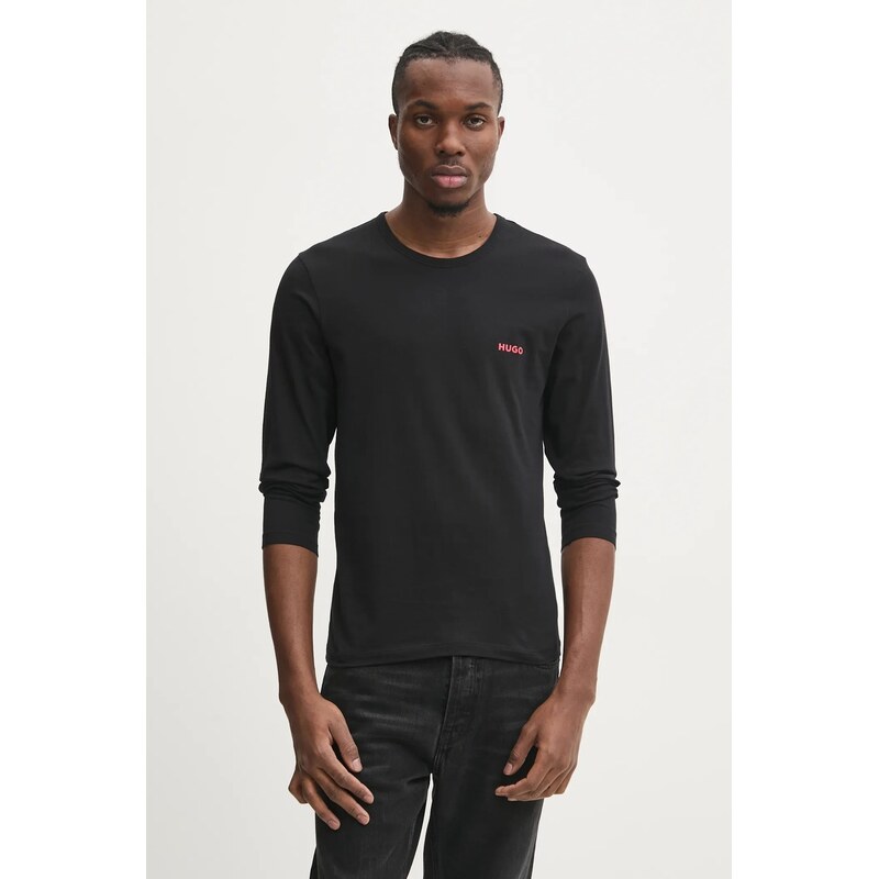Bavlnené tričko s dlhým rukávom HUGO 3-pak LS-SHIRT RN TRIPLET 46385267