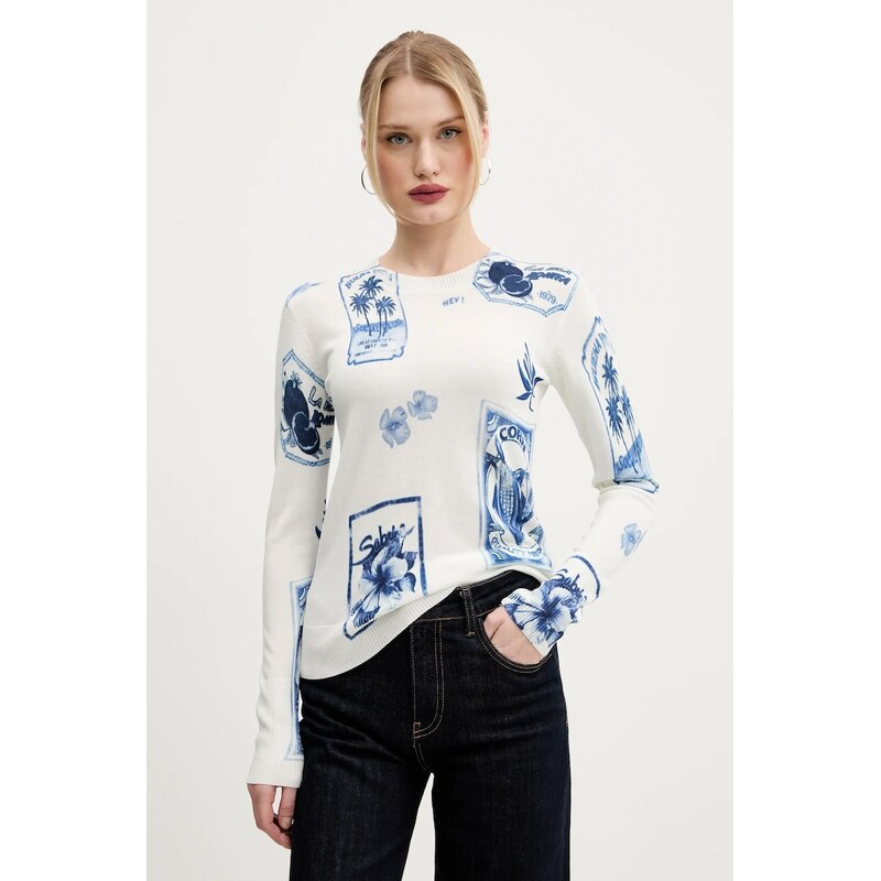 Sveter s prímesou ľanu Desigual TAMPERE 64323376