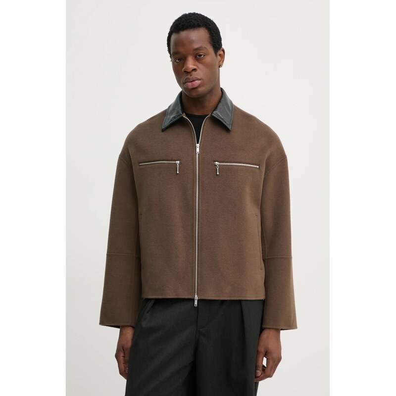 Vlnené košeľové sako Nanushka MALACHI 62398785