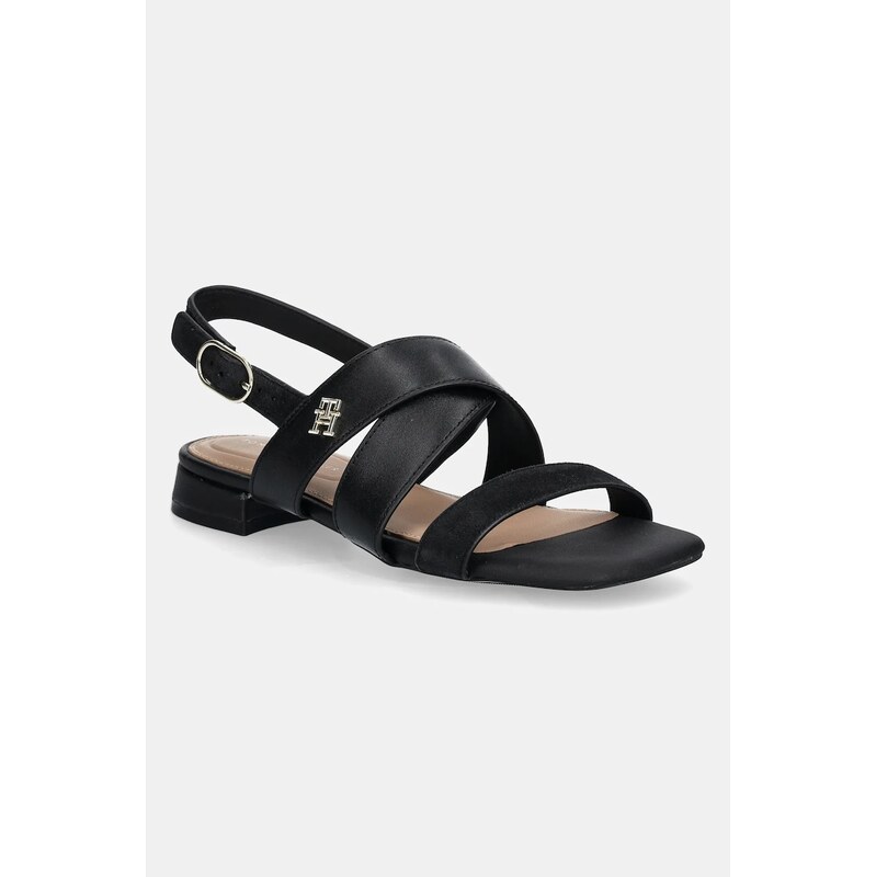 Kožené sandále Tommy Hilfiger LEATHER & SUEDE FLAT SANDAL 61816400