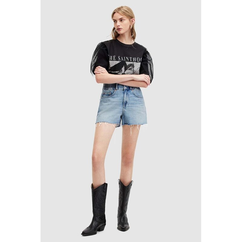 Rifľové krátke nohavice AllSaints HAILEY DENIM SHORT 63995778