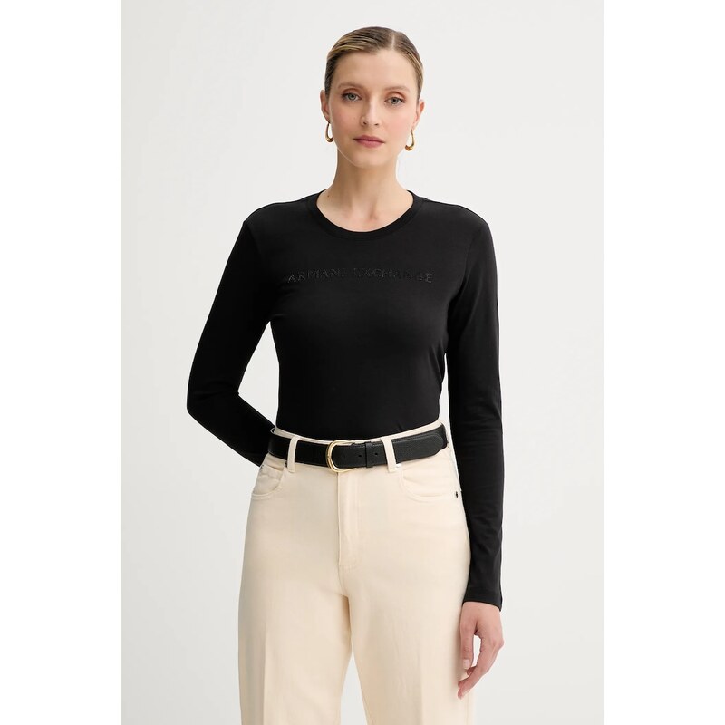 Bavlnené tričko s dlhým rukávom Armani Exchange 66512313