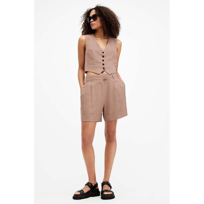 Šortky s prímesou ľanu AllSaints DERI LYN 63995800