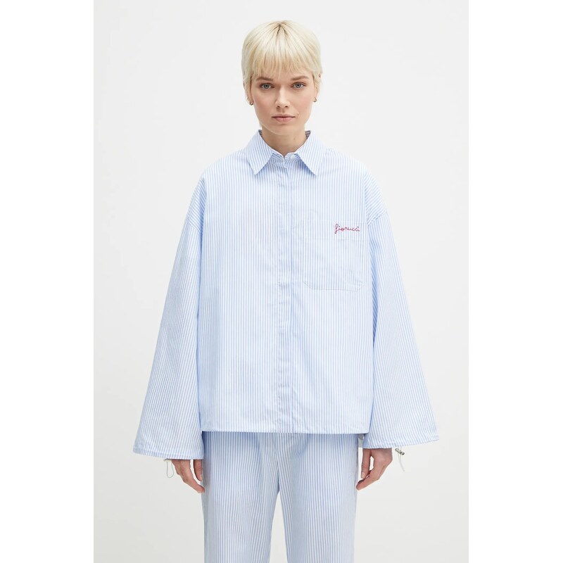 Bavlnená košeľa Fiorucci Striped Embroidered Drawstring Shirt 63658836