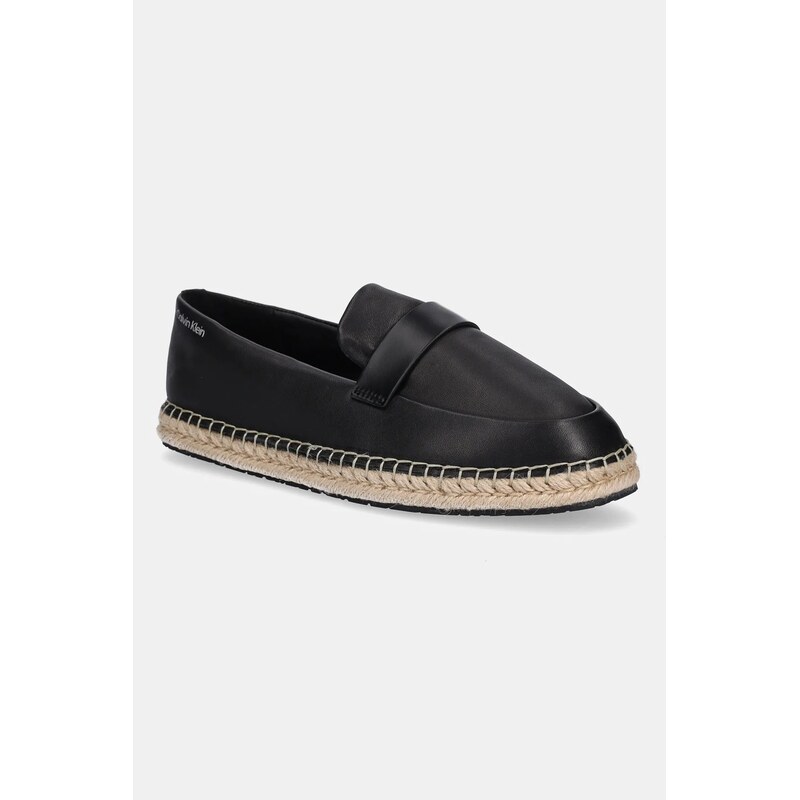 Kožené espadrilky Calvin Klein ESPADRILLE W/CK HW - LTH 62968636