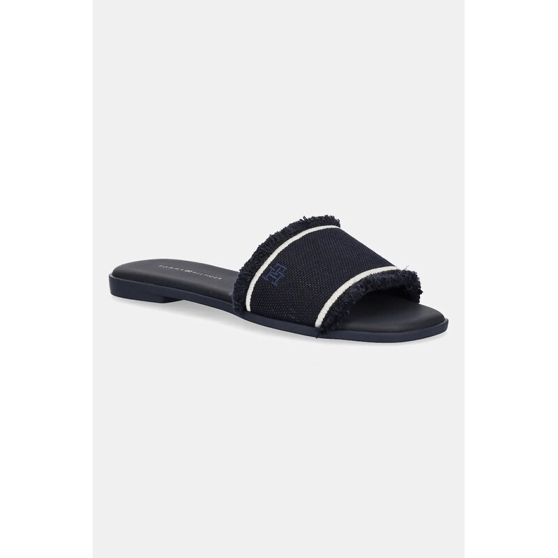 Šľapky Tommy Hilfiger FRINGE CANVAS FLAT SANDAL 63759302