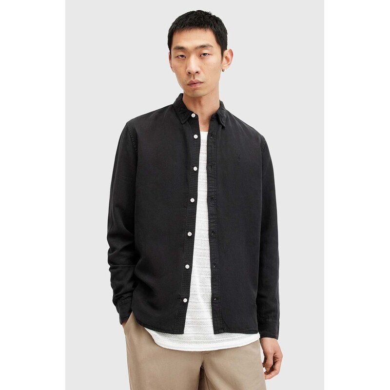 Košeľa s prímesou ľanu AllSaints LAGUNA LS SHIRT 63996045