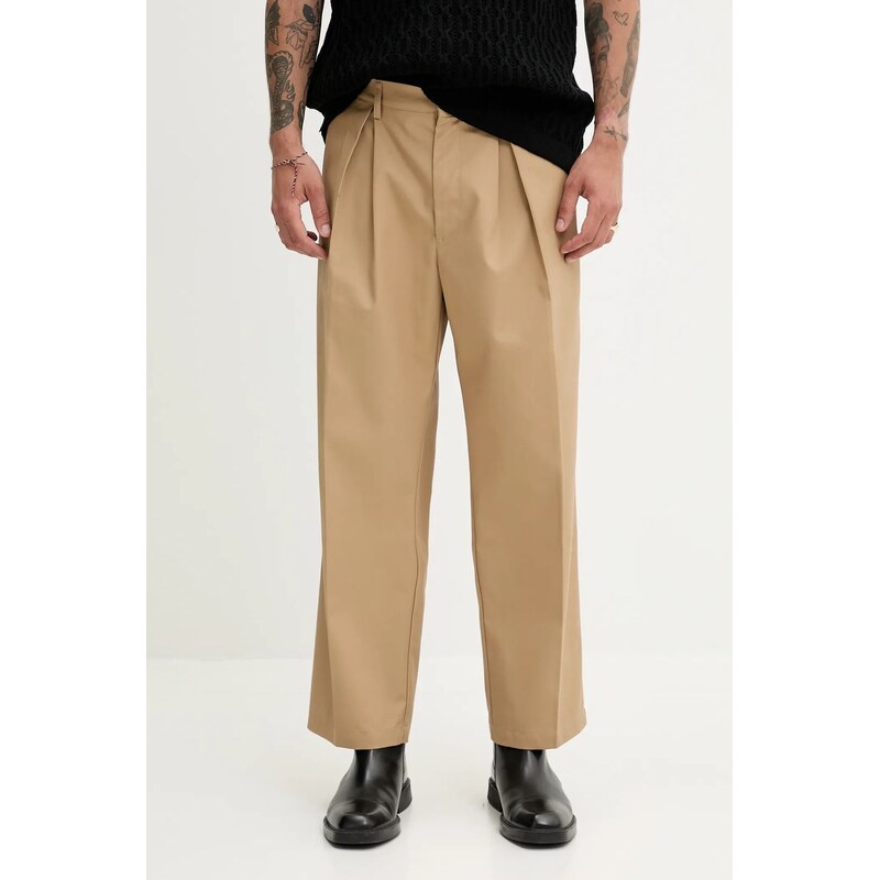 Nohavice Fiorucci Beige Logo Embroidered Chino Trousers 63889175