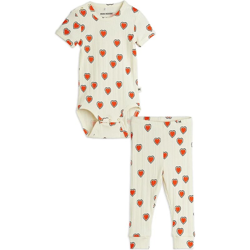 Detská bavlnená súprava Mini Rodini Outlined hearts 64188367