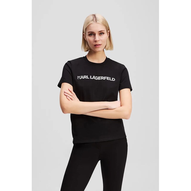 Bavlnené tričko Karl Lagerfeld ELONGATED LOGO 63905538